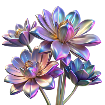 stunning traditional A Field of Blooming Fractal Flowers With premium png