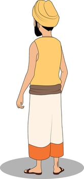 Traditional Indian Village Men in Cartoon Style vector