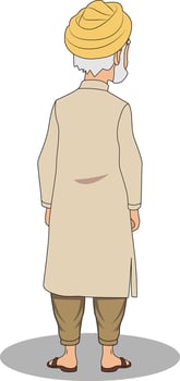 Cartoon Character Art of Indian Village Men vector