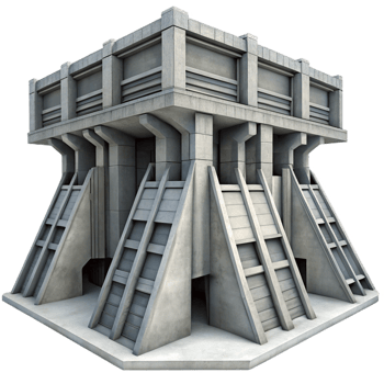 elegant modern A Brutalist Concrete Megastructure Harsh professional png