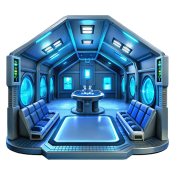 wonderful creative Futuristic Spaceship Interior Glowing Controls authentic png