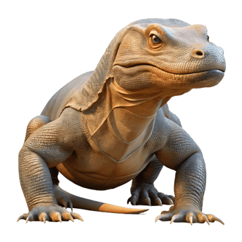 stunning minimalist A Fierce Komodo Dragon Basking in the Sun high resolution png