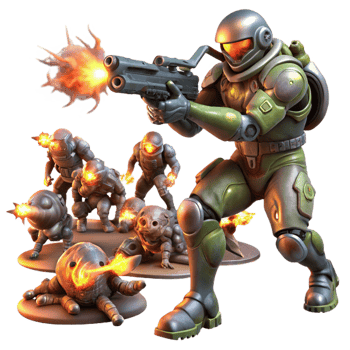 magnificent classic A Futuristic Soldier Wearing Power Armor professional png