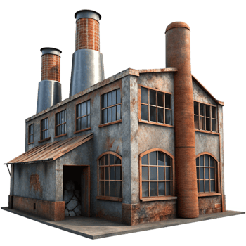 stunning modern An Abandoned Industrial Factory Rusted M detailed png