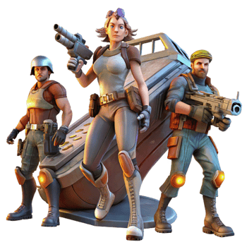 vibrant minimalist A Group of Space Pirates in Tattered Clot premium png