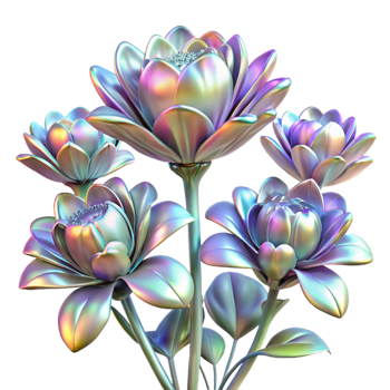 magnificent traditional A Field of Blooming Fractal Flowers With detailed png