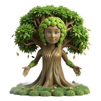elegant creative A Dryad Emerging from an Ancient Oak Tre high resolution png