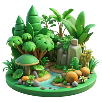 impressive artistic A Lush Green Jungle with Exotic Plants A authentic png