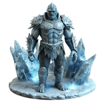 dramatic traditional A Towering Frost Giant Encased in Ice Arm exclusive png