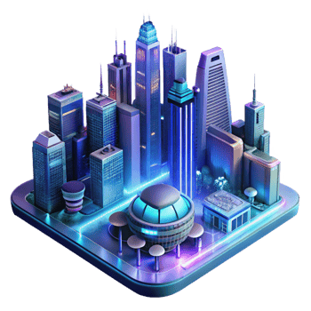 dramatic minimalist A Futuristic Cityscape at Night Toweri genuine png