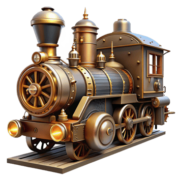 dramatic abstract A Steampunk Train Intricate Engine and G high quality png