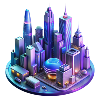 extraordinary contemporary A Futuristic Cityscape with Towering Skys genuine png