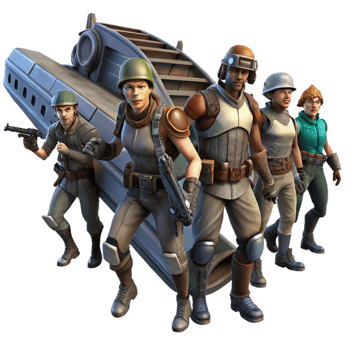 magnificent artistic A Group of Space Pirates Clad in Ragged detailed png