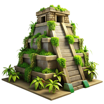 magnificent rustic A Crumbling Mayan Pyramid Overgrown With high quality png