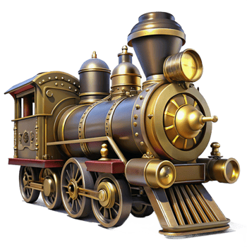 vibrant creative A Steampunk Train Intricate Engine and G detailed png