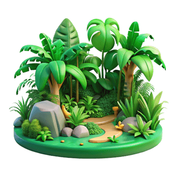 elegant creative A Lush Green Jungle with Exotic Plants A high quality png