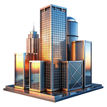 stunning rustic A Glass and Steel Skyscraper Reflecting T premium png