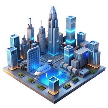 magnificent contemporary A Futuristic Cityscape Built on Intercon 4K png