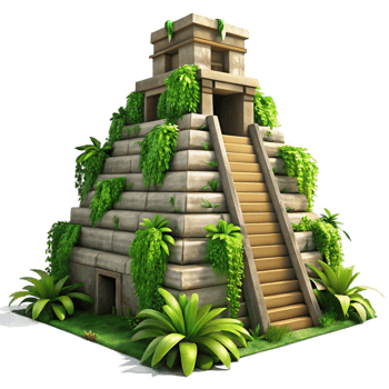 elegant traditional A Crumbling Mayan Pyramid Overgrown With detailed png