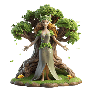 wonderful artistic An Ethereal Dryad Emerging from an Ancien genuine png