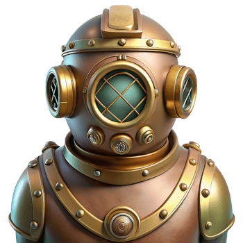 elegant vintage A Steampunk Diving Suit with Intricate Br authentic png