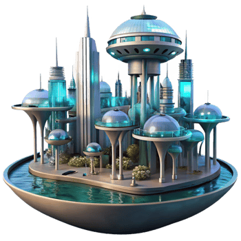 extraordinary traditional A Futuristic City Built on Stilts Above W original png