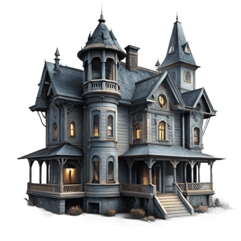 serene vintage A Decaying Victorian Mansion Peeling Pai png
