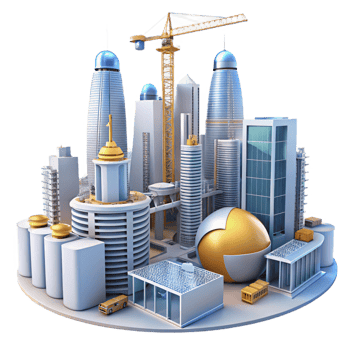 stunning creative A Futuristic Cityscape Under Construction premium png