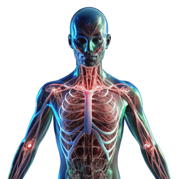 vibrant creative A Transparent Human Body Showcasing the I detailed png