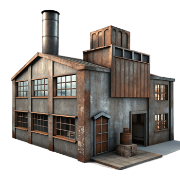 elegant contemporary An Abandoned Industrial Factory Rusty M professional png