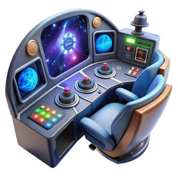 elegant traditional A Spaceship Cockpit Filled with Glowing B detailed png