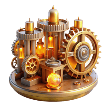 extraordinary minimalist An Intricate Clockwork City with Gears An high quality png