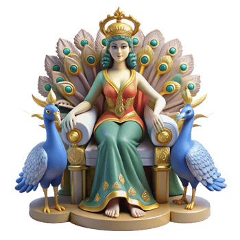 beautiful minimalist Hera Queen of the Gods Seated on a Thro original png