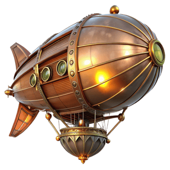 elegant creative A Majestic Steampunk Airship Copper And original png