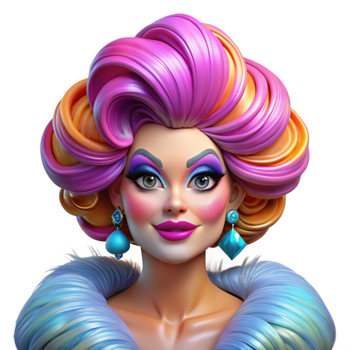 serene creative Portrait of a Glamorous Drag Queen With exclusive png