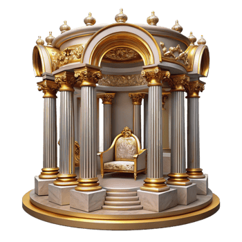 magnificent modern Baroque Palace Ornate Gold Details and M authentic png