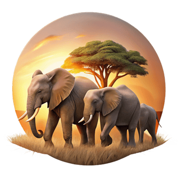 beautiful modern A Family of Elephants Crossing a Savanna detailed png