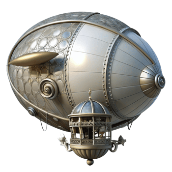 magnificent traditional Steampunk Airship Silhouette genuine png