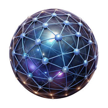 elegant creative A Network of Glowing Filaments Forming A professional png