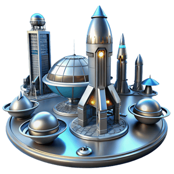 extraordinary abstract A Futuristic Spaceport Sleek Metallic Str detailed png