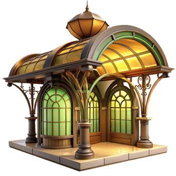 vibrant traditional An Art Nouveau Metro Station with Intrica premium png