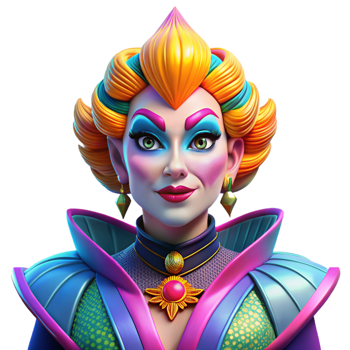 beautiful abstract Portrait of a Vibrant Drag Queen with El authentic png
