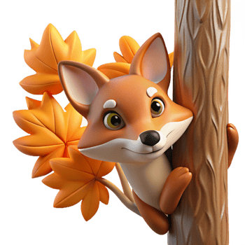 magnificent classic A Sly Fox Peering out from Behind a Tree genuine png