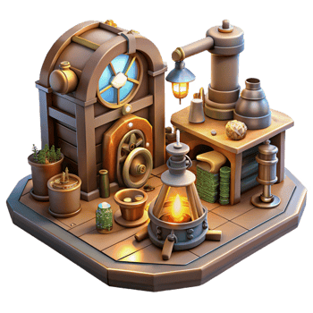 stunning traditional A Scene of a Steampunk Inventor S Worksh premium png