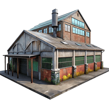 serene modern An Abandoned Industrial Warehouse Graffi genuine png