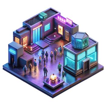 extraordinary rustic A Bustling Cyberpunk Marketplace Hologr genuine png