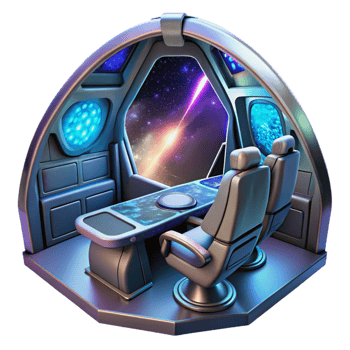 wonderful traditional A Futuristic Spaceship Cockpit with a View detailed png