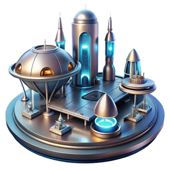 vibrant rustic A Futuristic Spaceport Sleek Metallic Str genuine png