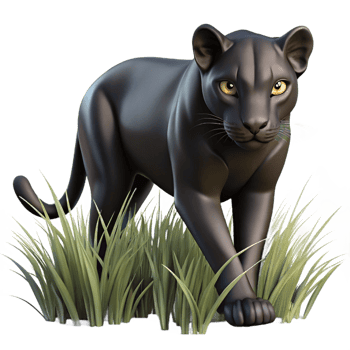 vibrant rustic A Sleek Black Panther Stalking Through T original png
