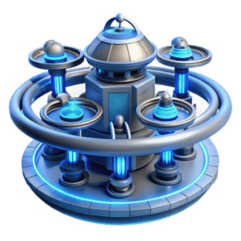 serene modern A Futuristic Space Station with Rotating high resolution png